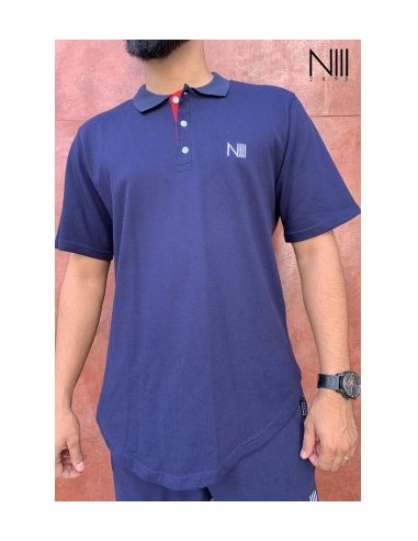 POLO Iceberg Coton Piqué 100% Coton - Bleu Nuit - T-Shirt Oversize - Na3im