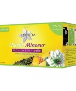 Thé Nigelle Minceur - Infusion Minceur à la Nigelle à l'Ananas Aromatisée Coco - Saouda - 20 Sachets