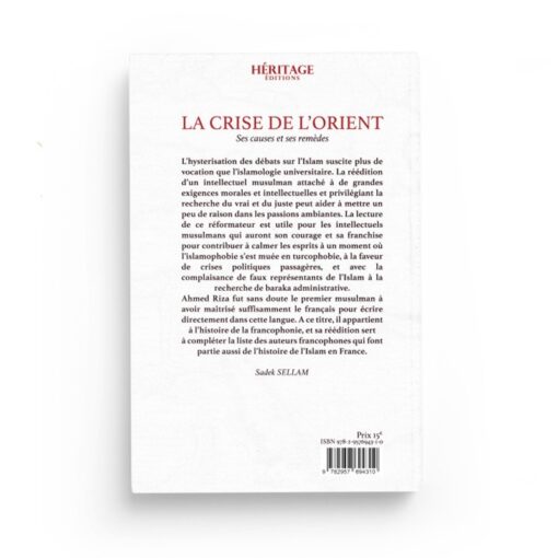 LA CRISE DE L'ORIENT ses causes et ses remèdes