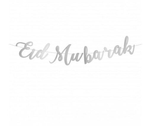 Banderole Eid Mubarak -Argenté-