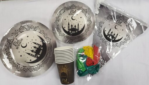 Set Eid Mubarak Gris -10 personnes-