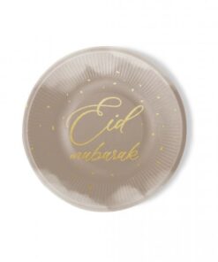 ASSIETTE (6 pieces) Eid mubarak -Taupe-