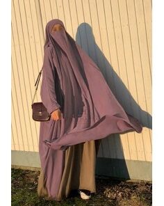 KHIMAR & NIQAB PAPILLON UMM HAFSA - BOIS DE ROSE