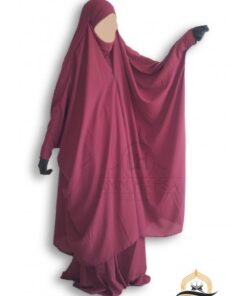 JILBEB 2 PIECES A CLIP "JUPE" UMM HAFSA BORDEAUX