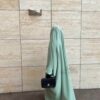 JILBAB SAOUDIEN A CLIPS UMM HAFSA - VERT D'EAU