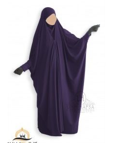 JILBAB SAOUDIEN A CLIPS UMM HAFSA - AUBERGINE