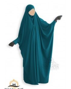 JILBAB SAOUDIEN A CLIPS UMM HAFSA - BLEU CANARD