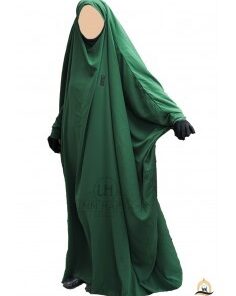 JILBAB SAOUDIEN A CLIPS UMM HAFSA - VERT SAPIN