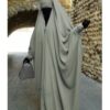 JILBAB SAOUDIEN A CLIPS UMM HAFSA - GRIS OLIVE