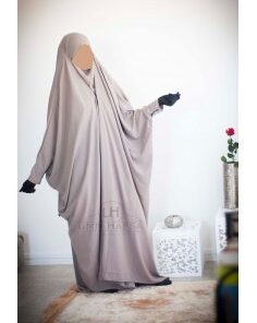 JILBAB SAOUDIEN A CLIPS UMM HAFSA - TAUPE