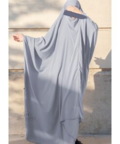 BIG JILBAB SAOUDIEN UMM HAFSA - BLEU GRIS