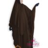 ENSEMBLE ABAYA + KHIMAR EN LYCRA UMM HAFSA - MARRON