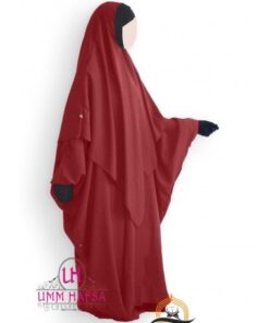 ENSEMBLE ABAYA + KHIMAR EN LYCRA UMM HAFSA - BORDEAUX