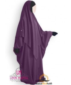 ENSEMBLE ABAYA + KHIMAR EN LYCRA UMM HAFSA - PRUNE