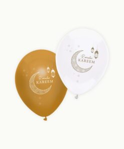 BALLONS RAMADAN KAREEM - BLANC ET OR