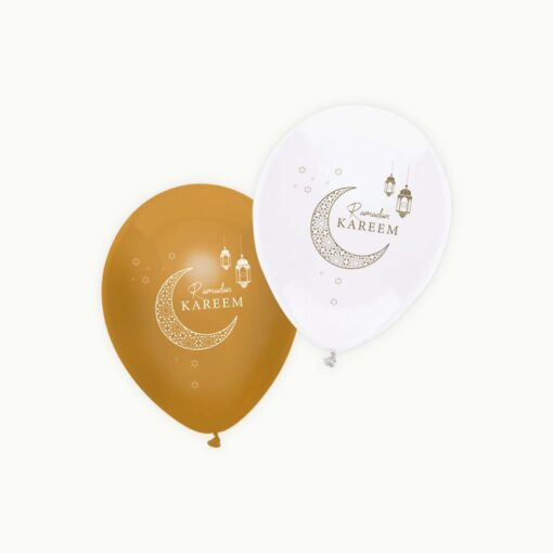 BALLONS RAMADAN KAREEM - BLANC ET OR