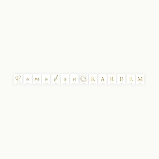 BANNIERE LETTRES RAMADAN KAREEM - BLANC ET OR