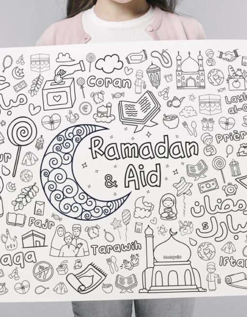 MON GRAND POSTER "RAMADAN ET AID" A COLORIER