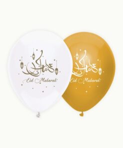 BALLONS EID MUBARAK BLANC ET GOLD