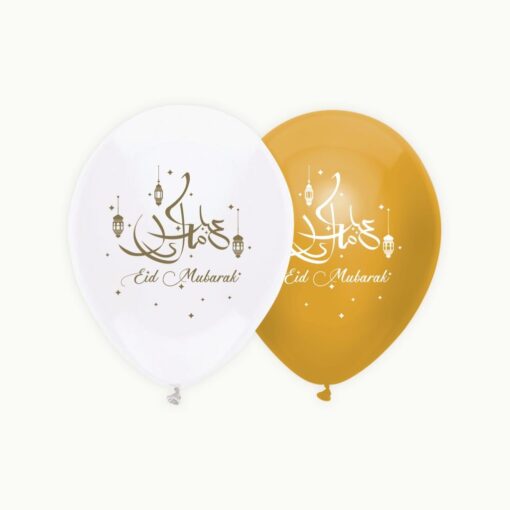 BALLONS EID MUBARAK BLANC ET GOLD