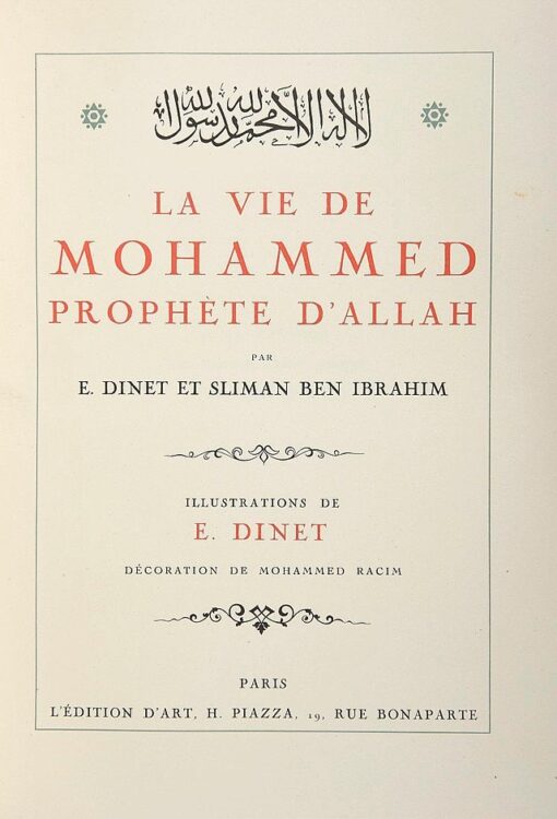 La Vie de Muhammad, Prophète d'Allah